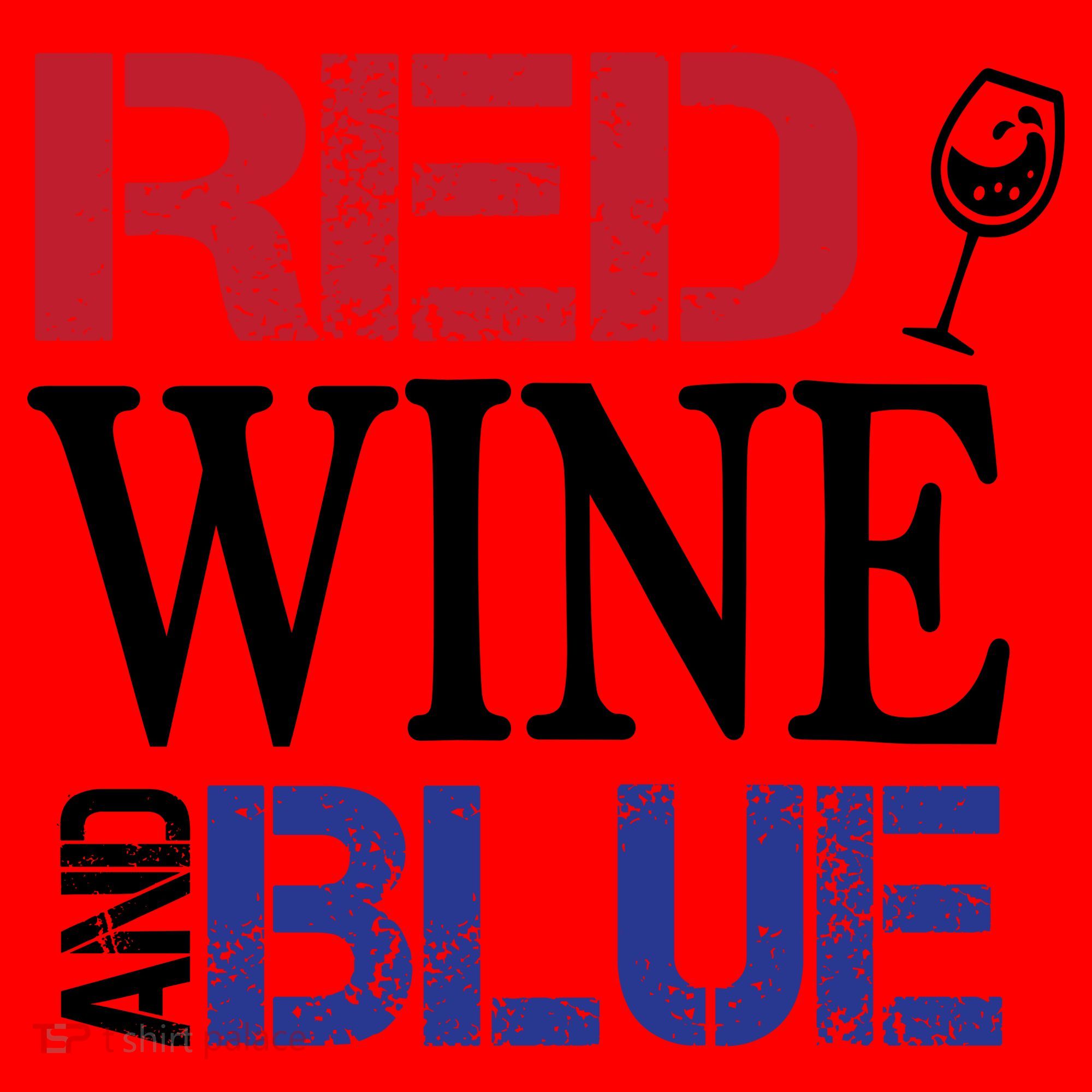 Red Wine and Blue USA Flag Santa Hat