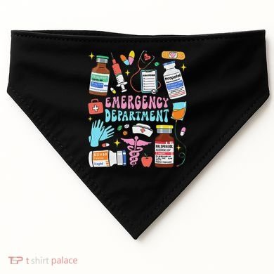 Retro Emergency Department Emergency Room Er Ed Nurse Tech USA-Made Doggie Bandana