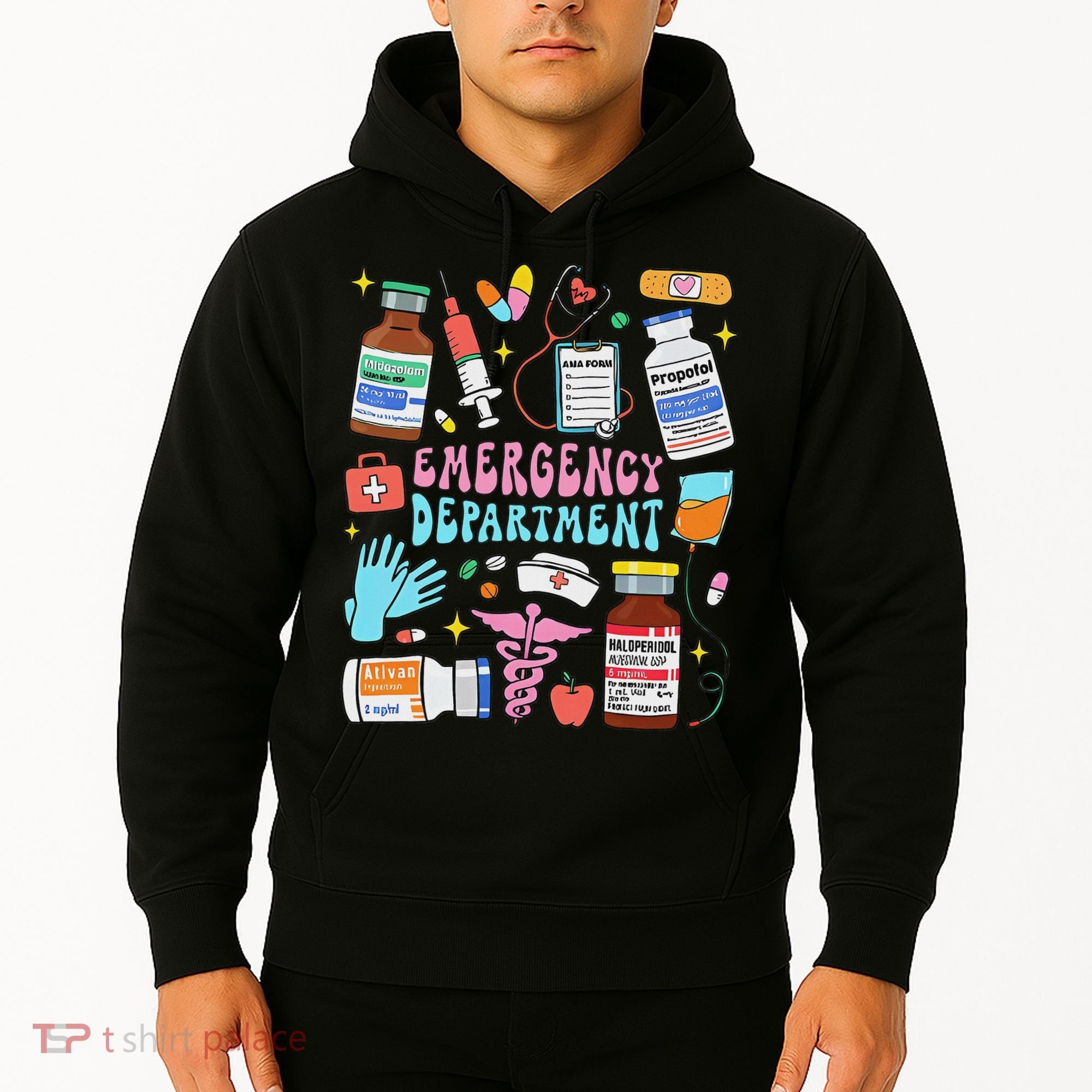 Retro Emergency Department Emergency Room Er Ed Nurse Tech Hoodie