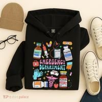 Retro Emergency Department Emergency Room Er Ed Nurse Tech Hoodie thumb 4