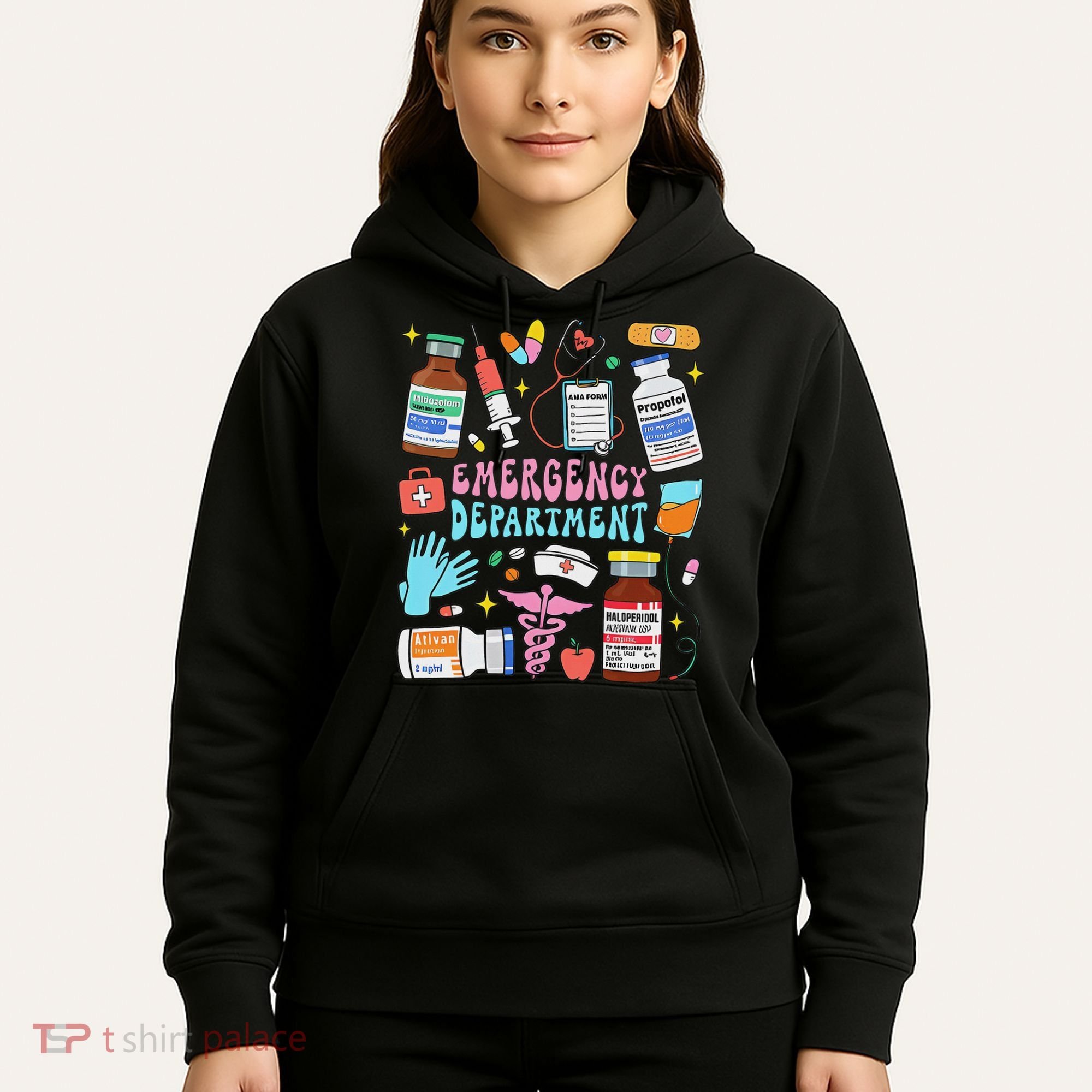 Retro Emergency Department Emergency Room Er Ed Nurse Tech Hoodie