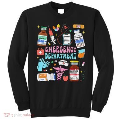 Retro Emergency Department Emergency Room Er Ed Nurse Tech Sweatshirt