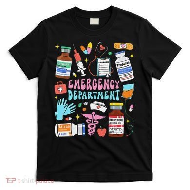 Retro Emergency Department Emergency Room Er Ed Nurse Tech T-Shirt