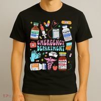 Retro Emergency Department Emergency Room Er Ed Nurse Tech T-Shirt thumb 3