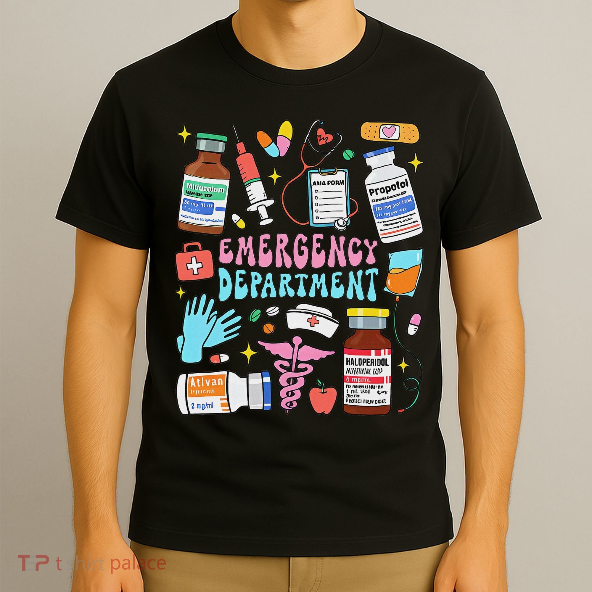 Retro Emergency Department Emergency Room Er Ed Nurse Tech T-Shirt