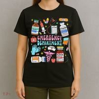 Retro Emergency Department Emergency Room Er Ed Nurse Tech T-Shirt thumb 4