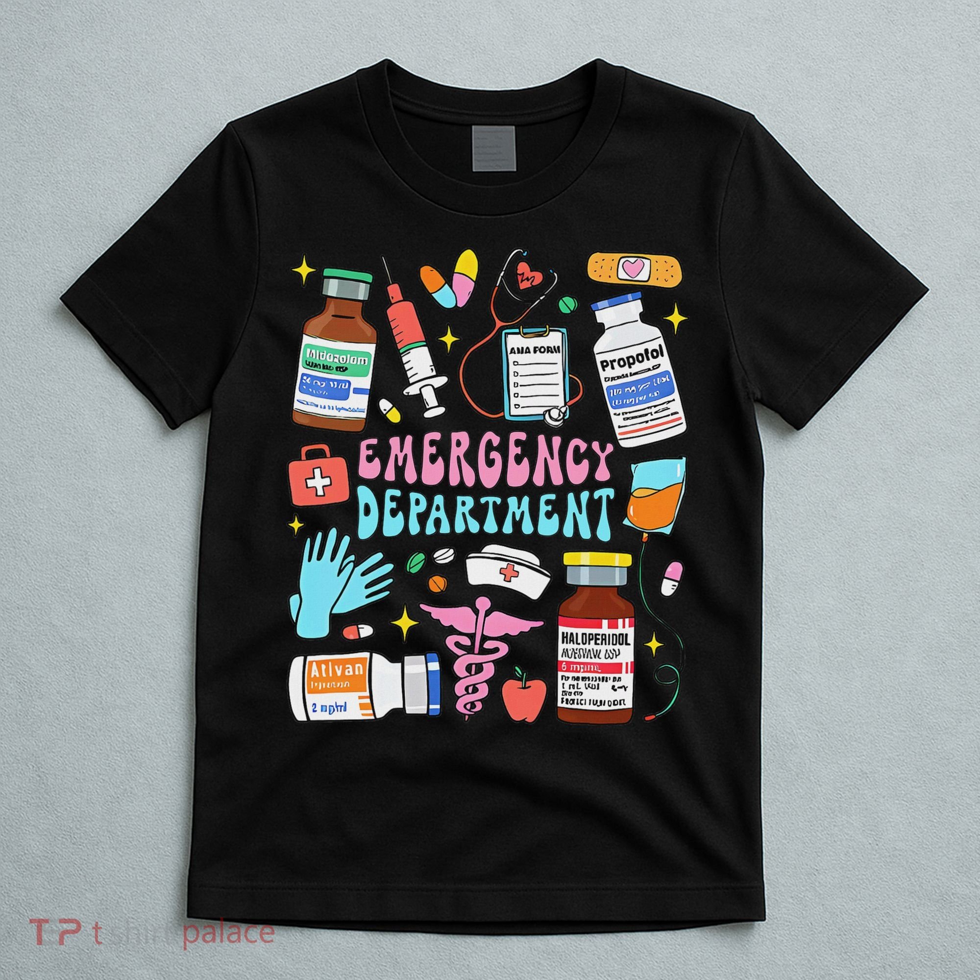 Retro Emergency Department Emergency Room Er Ed Nurse Tech T-Shirt