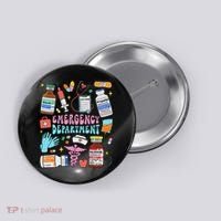 Retro Emergency Department Emergency Room Er Ed Nurse Tech Button thumb 0