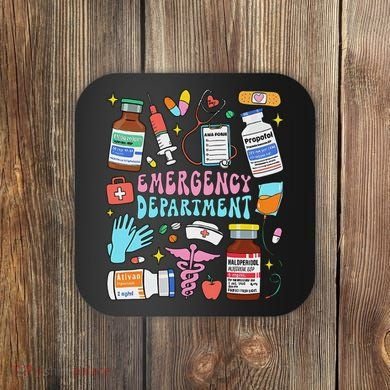 Retro Emergency Department Emergency Room Er Ed Nurse Tech Coaster