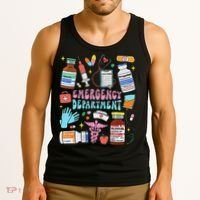Retro Emergency Department Emergency Room Er Ed Nurse Tech Tank Top thumb 3