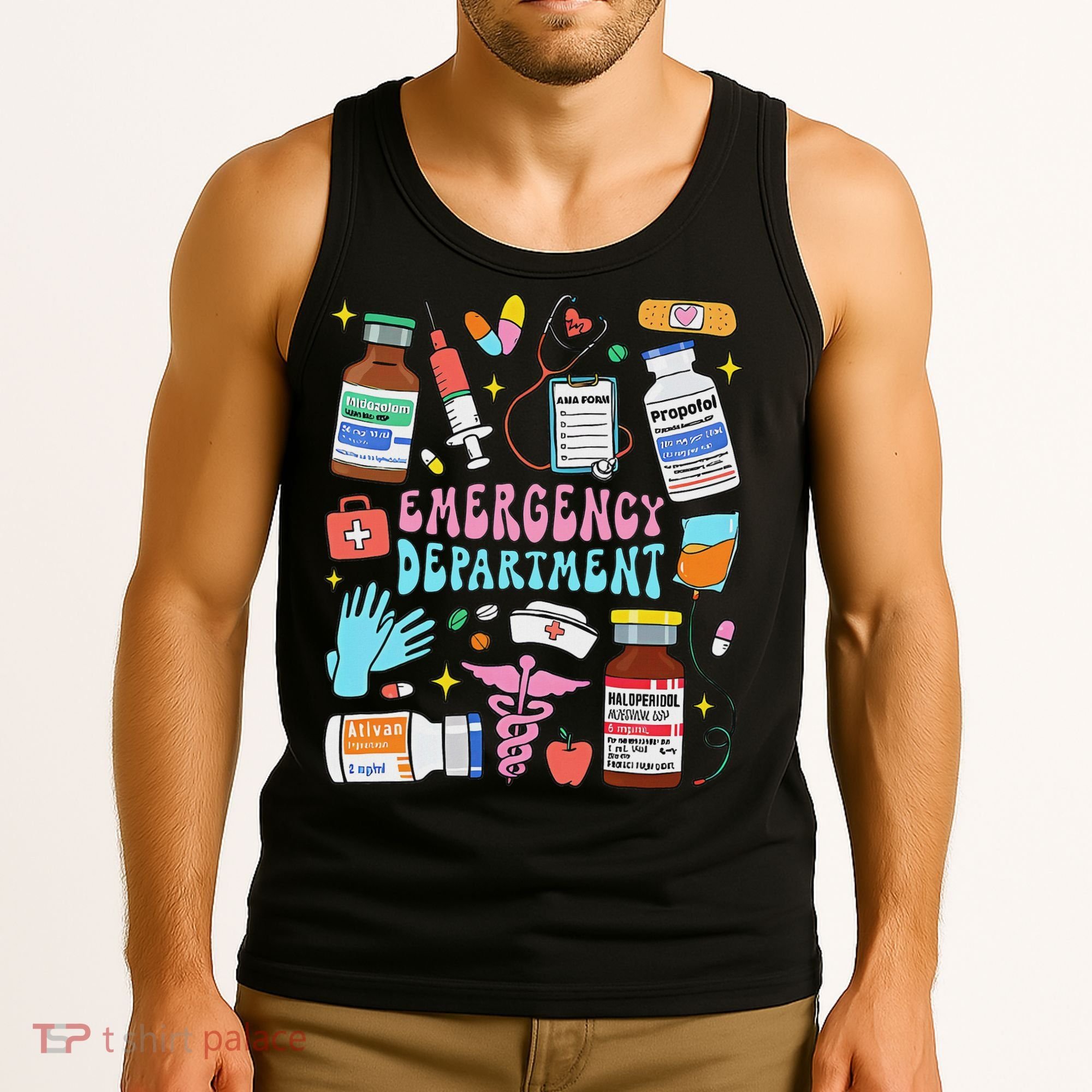 Retro Emergency Department Emergency Room Er Ed Nurse Tech Tank Top