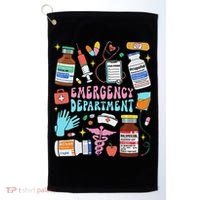 Retro Emergency Department Emergency Room Er Ed Nurse Tech Golf Towel thumb 0