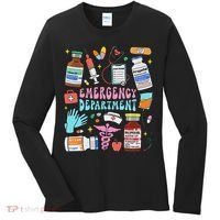 Retro Emergency Department Emergency Room Er Ed Nurse Tech Women's Long Sleeve Shirt thumb 0