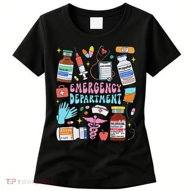 Retro Emergency Department Emergency Room Er Ed Nurse Tech Women's T-Shirt