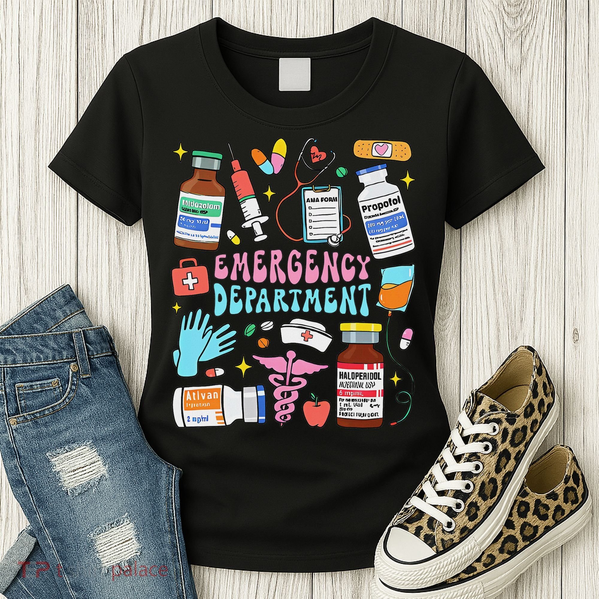 Retro Emergency Department Emergency Room Er Ed Nurse Tech Women's T-Shirt