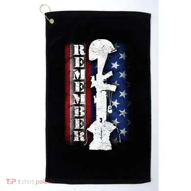 Remember The Fallen Flag Golf Towel
