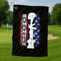 Remember The Fallen Flag Golf Towel thumb 1