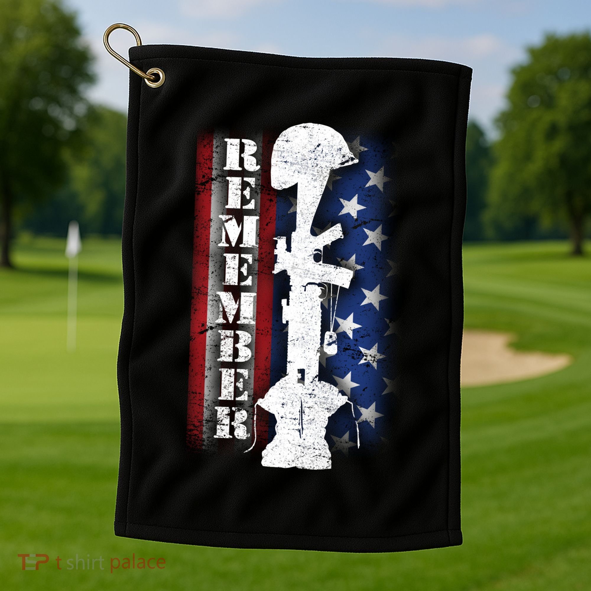 Remember The Fallen Flag Golf Towel