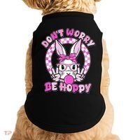 Retro Easter Dont Worry Be Hoppy Easter Bunny Rabbit Doggie Tank thumb 0