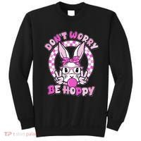 Retro Easter Dont Worry Be Hoppy Easter Bunny Rabbit Sweatshirt thumb 0