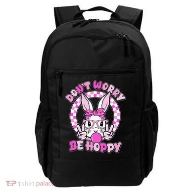 Retro Easter Dont Worry Be Hoppy Easter Bunny Rabbit Backpack