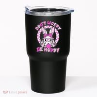 Retro Easter Dont Worry Be Hoppy Easter Bunny Rabbit Tumbler thumb 0