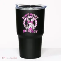 Retro Easter Dont Worry Be Hoppy Easter Bunny Rabbit Tumbler thumb 0
