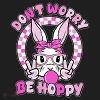 Retro Easter Dont Worry Be Hoppy Easter Bunny Rabbit Tumbler thumb 3