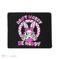 Retro Easter Dont Worry Be Hoppy Easter Bunny Rabbit Mousepad thumb 0