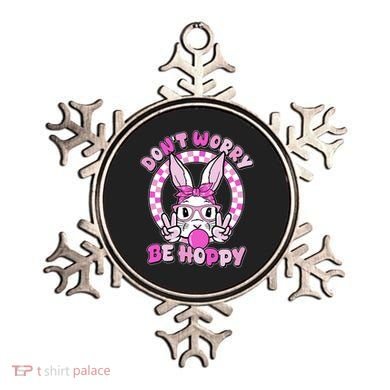 Retro Easter Dont Worry Be Hoppy Easter Bunny Rabbit Ornament