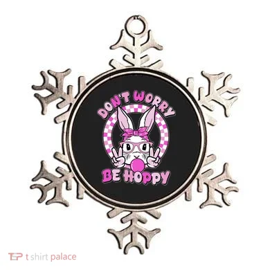 Retro Easter Dont Worry Be Hoppy Easter Bunny Rabbit Ornament