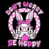 Retro Easter Dont Worry Be Hoppy Easter Bunny Rabbit Toddler Hoodie thumb 2