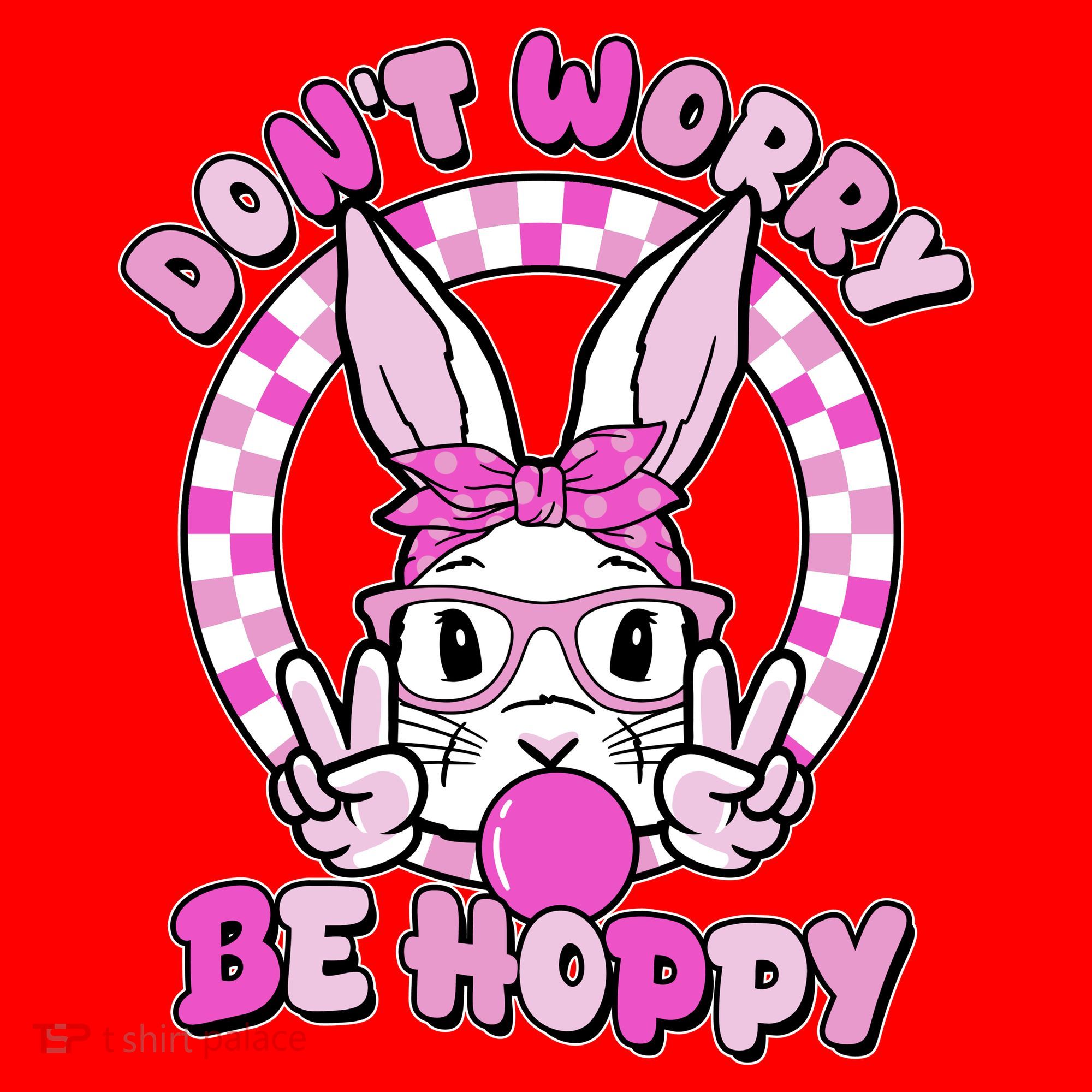 Retro Easter Dont Worry Be Hoppy Easter Bunny Rabbit Santa Hat