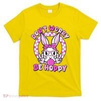 Retro Easter Dont Worry Be Hoppy Easter Bunny Rabbit T-Shirt thumb 0
