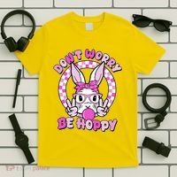 Retro Easter Dont Worry Be Hoppy Easter Bunny Rabbit T-Shirt thumb 5