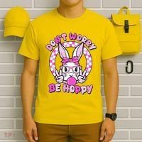 Retro Easter Dont Worry Be Hoppy Easter Bunny Rabbit T-Shirt thumb 6
