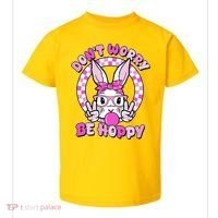 Retro Easter Dont Worry Be Hoppy Easter Bunny Rabbit Toddler T-Shirt thumb 0