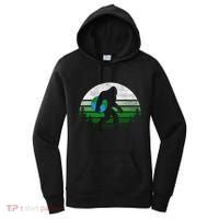 Retro Earth Day Bigfoot Sasquatch Holding Earth Planet Gift Women's Hoodie thumb 0