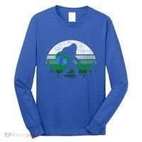 Retro Earth Day Bigfoot Sasquatch Holding Earth Planet Gift Long Sleeve Shirt thumb 0