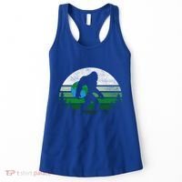 Retro Earth Day Bigfoot Sasquatch Holding Earth Planet Gift Women's Tank Top thumb 0