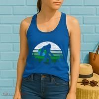 Retro Earth Day Bigfoot Sasquatch Holding Earth Planet Gift Women's Tank Top thumb 2