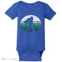 Retro Earth Day Bigfoot Sasquatch Holding Earth Planet Gift Baby Bodysuit thumb 0