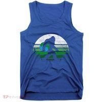 Retro Earth Day Bigfoot Sasquatch Holding Earth Planet Gift Tank Top thumb 0