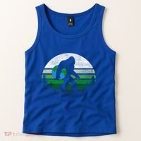 Retro Earth Day Bigfoot Sasquatch Holding Earth Planet Gift Tank Top thumb 2