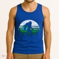 Retro Earth Day Bigfoot Sasquatch Holding Earth Planet Gift Tank Top thumb 3