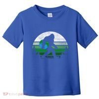 Retro Earth Day Bigfoot Sasquatch Holding Earth Planet Gift Toddler T-Shirt thumb 0