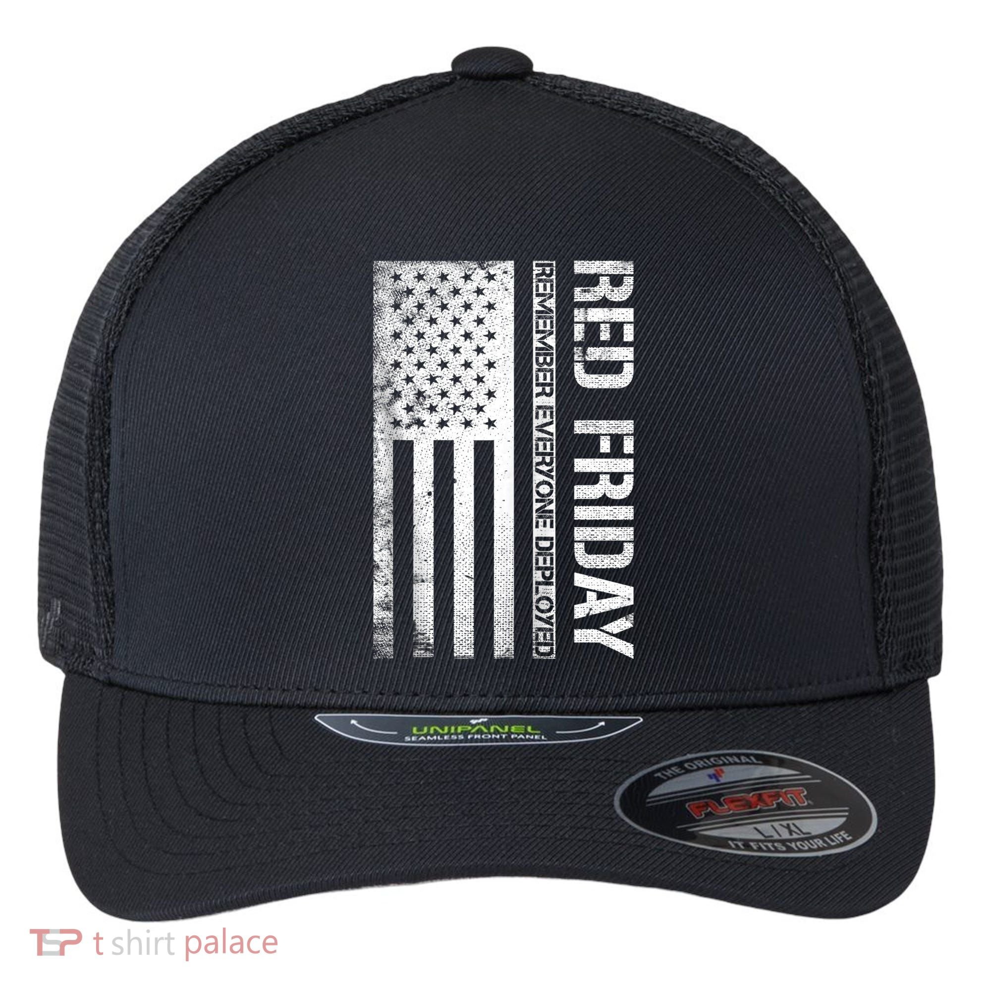Remember Everyone Deployed Red Friday Zip Hoodie Flexfit Unipanel Trucker Cap
