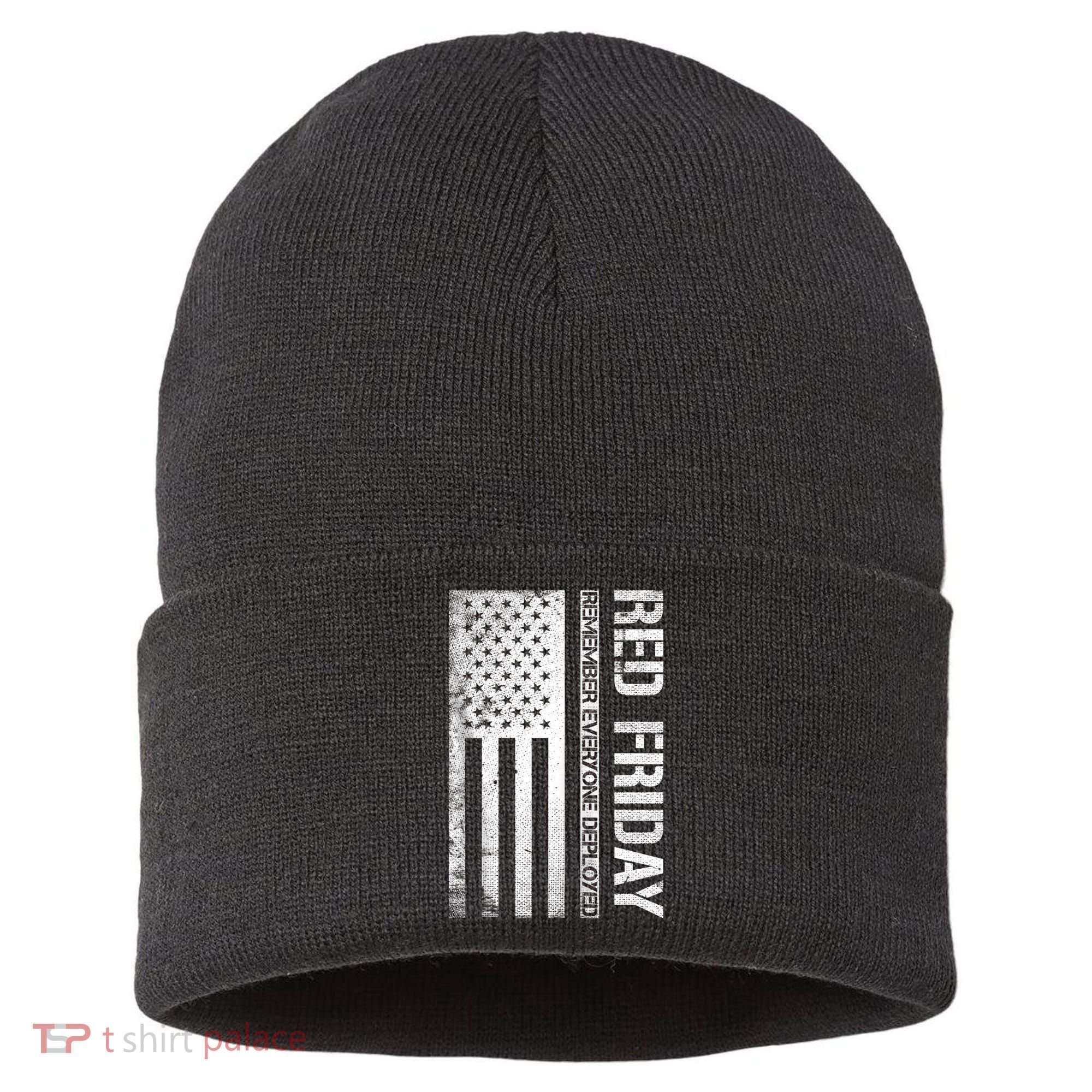 Remember Everyone Deployed Red Friday Zip Hoodie Sustainable Knit Beanie