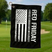Remember Everyone Deployed Red Friday Zip Hoodie Golf Towel thumb 1