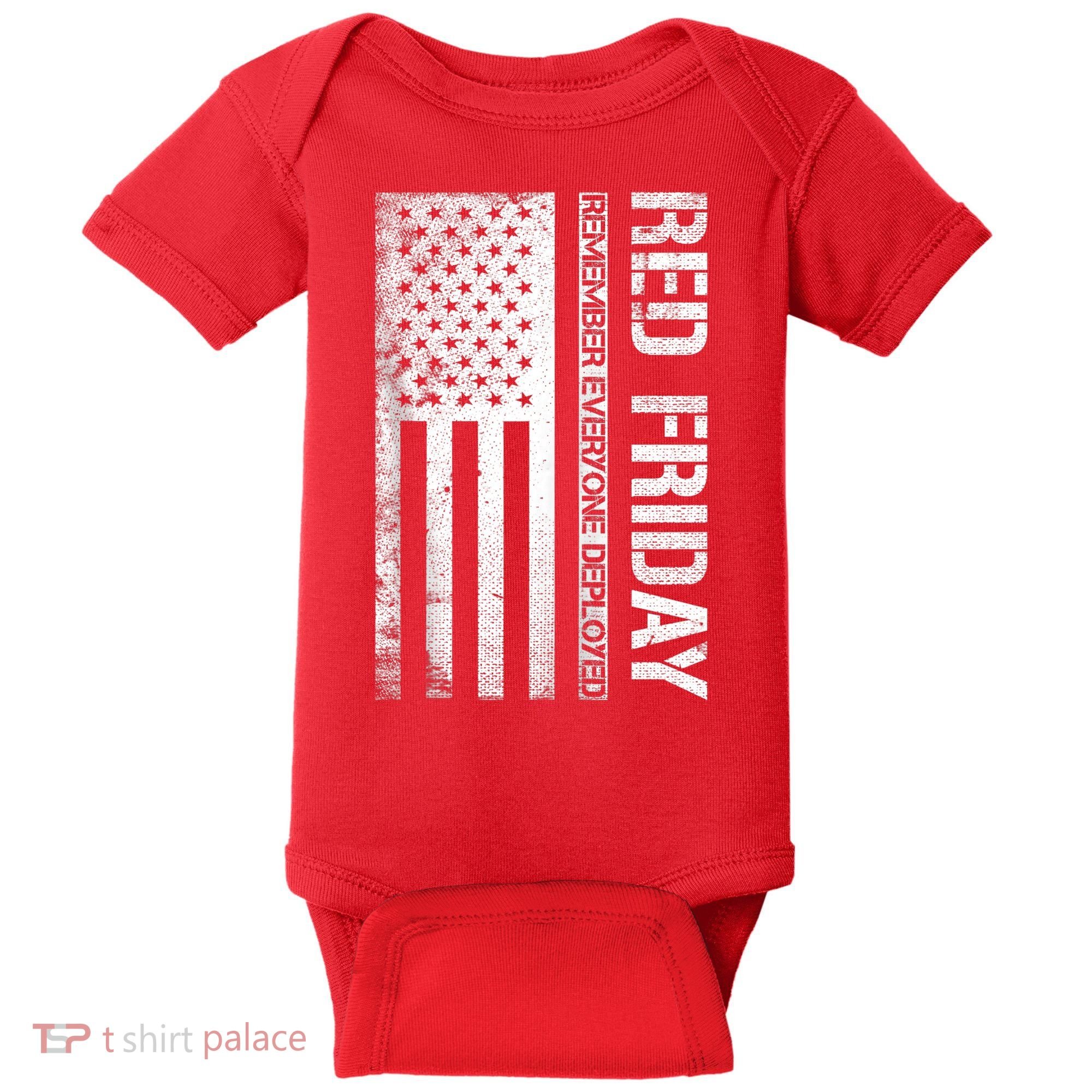 Remember Everyone Deployed Red Friday Zip Hoodie Baby Bodysuit